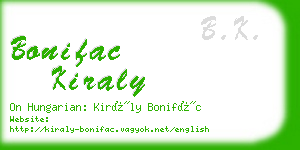 bonifac kiraly business card